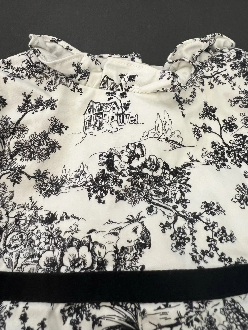 18-24m Janie and Jack Black & White Toile Dress with Matching Diaper Cover